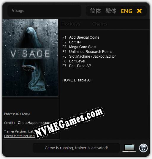 Visage: Cheats, Trainer +7 [CheatHappens.com]