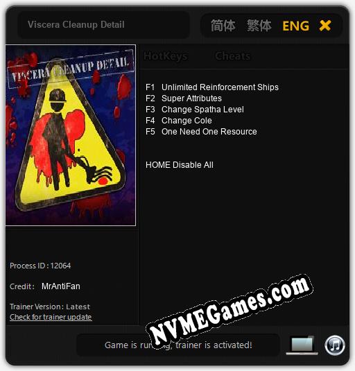 Viscera Cleanup Detail: Cheats, Trainer +5 [MrAntiFan]