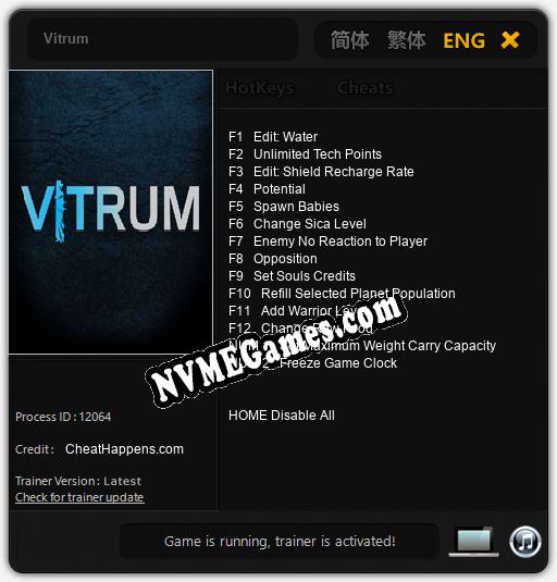 Treinador liberado para Vitrum [v1.0.7]