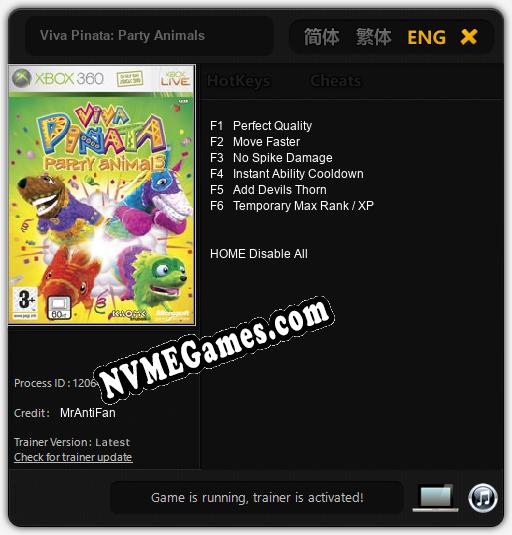 Treinador liberado para Viva Pinata: Party Animals [v1.0.8]