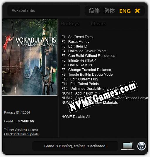 Vokabulantis: Trainer +15 [v1.6]