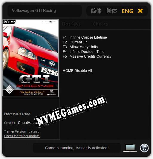 Volkswagen GTI Racing: Trainer +5 [v1.2]