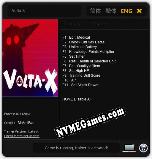 Volta-X: Cheats, Trainer +11 [MrAntiFan]