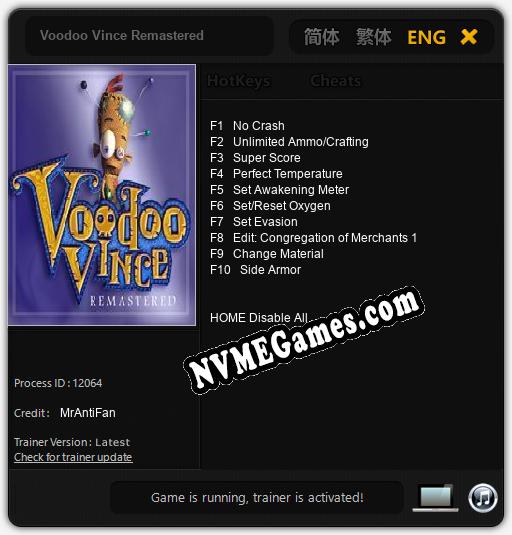 Voodoo Vince Remastered: Cheats, Trainer +10 [MrAntiFan]