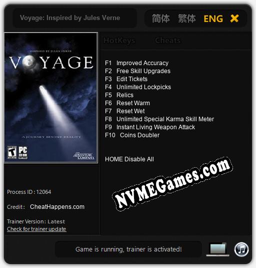 Voyage: Inspired by Jules Verne: Trainer +10 [v1.1]