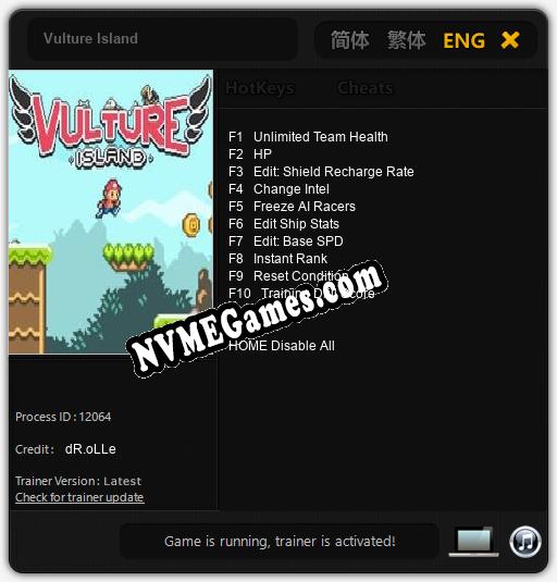 Vulture Island: Cheats, Trainer +10 [dR.oLLe]