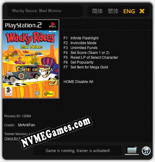 Wacky Races: Mad Motors: Cheats, Trainer +7 [MrAntiFan]