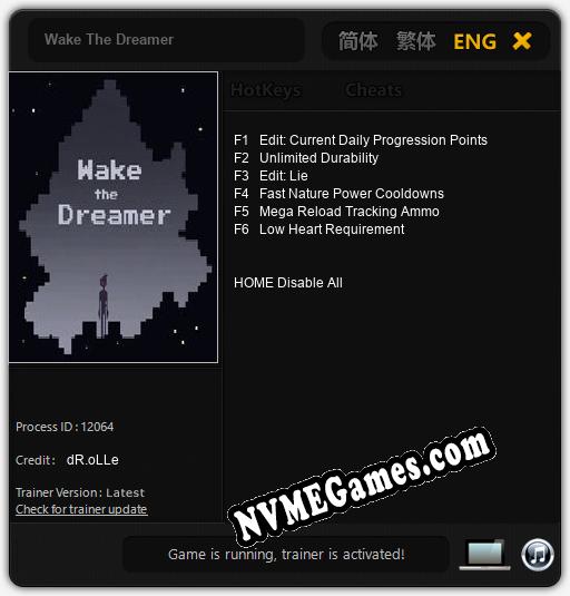 Wake The Dreamer: Treinador (V1.0.32)