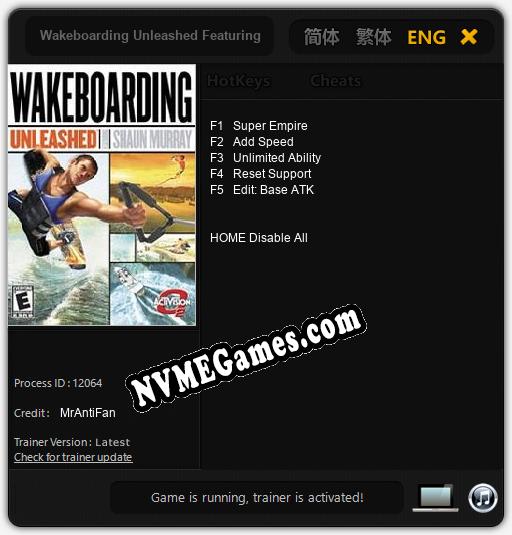 Wakeboarding Unleashed Featuring Shaun Murray: Trainer +5 [v1.8]