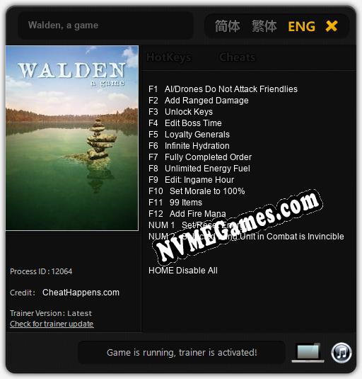 Treinador liberado para Walden, a game [v1.0.3]