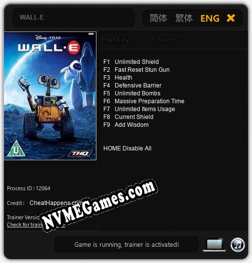 WALL-E: Cheats, Trainer +9 [CheatHappens.com]