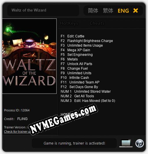 Waltz of the Wizard: Treinador (V1.0.1)