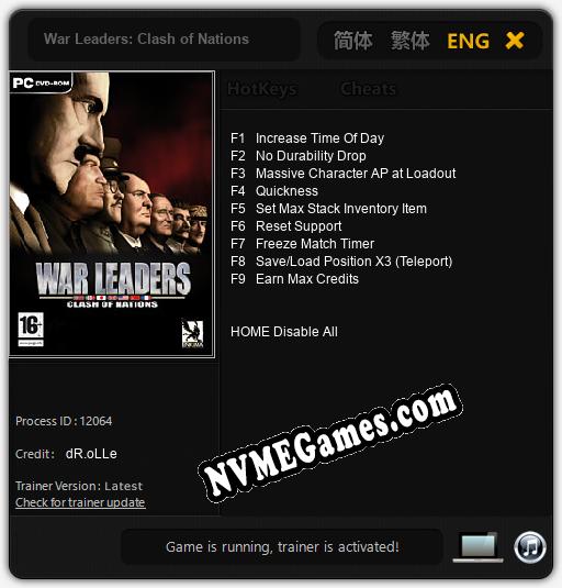 War Leaders: Clash of Nations: Trainer +9 [v1.6]