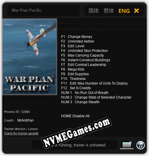 War Plan Pacific: Trainer +15 [v1.5]