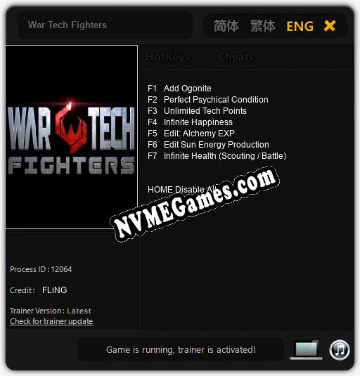 War Tech Fighters: Trainer +7 [v1.3]