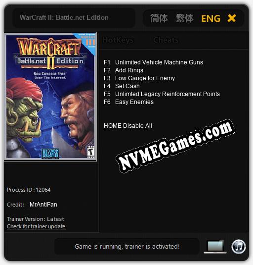 WarCraft II: Battle.net Edition: Treinador (V1.0.17)