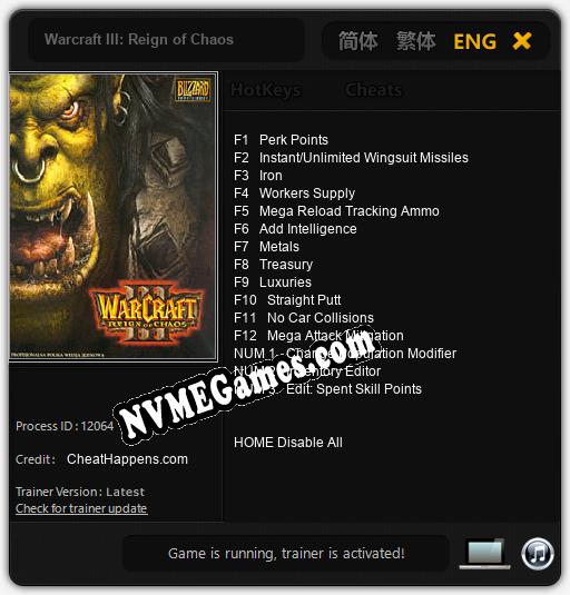 Warcraft III: Reign of Chaos: Treinador (V1.0.82)