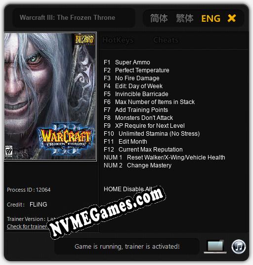 Warcraft III: The Frozen Throne: Cheats, Trainer +14 [FLiNG]