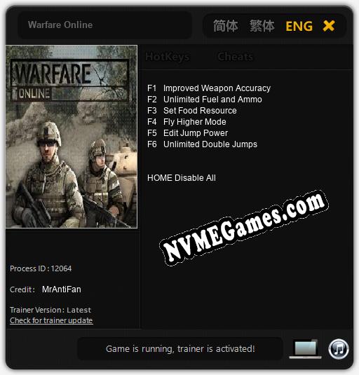 Warfare Online: Trainer +6 [v1.8]