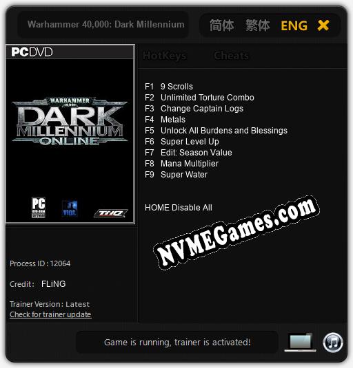 Warhammer 40,000: Dark Millennium Online: Cheats, Trainer +9 [FLiNG]