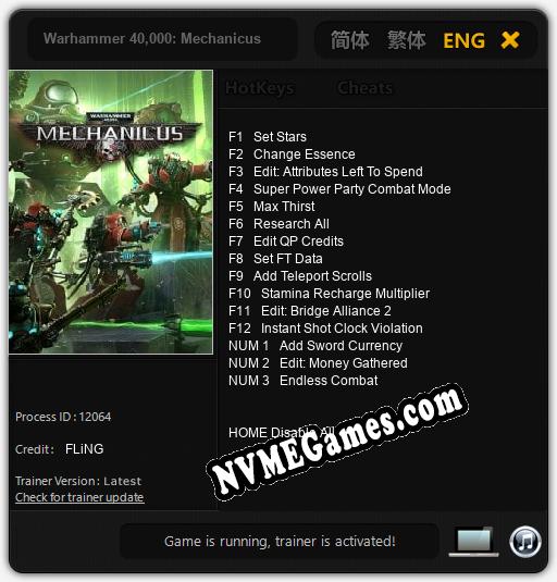 Warhammer 40,000: Mechanicus: Cheats, Trainer +15 [FLiNG]