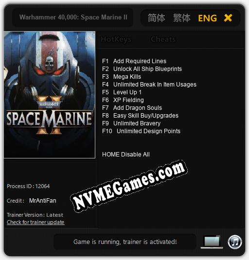 Warhammer 40,000: Space Marine II: Cheats, Trainer +10 [MrAntiFan]