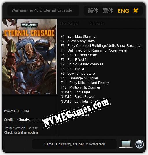 Warhammer 40K: Eternal Crusade: Treinador (V1.0.36)