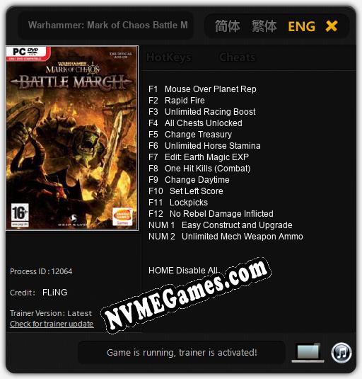 Warhammer: Mark of Chaos Battle March: Cheats, Trainer +14 [FLiNG]