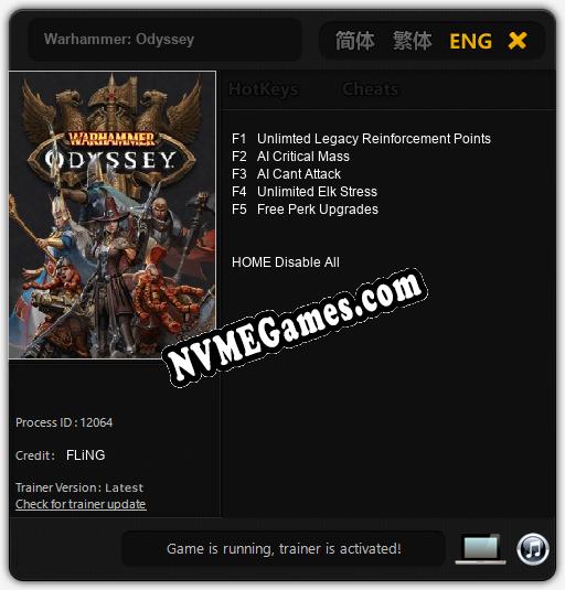 Warhammer: Odyssey: Treinador (V1.0.10)