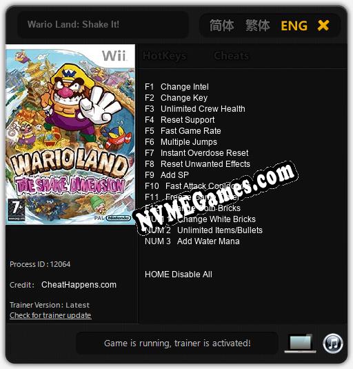 Wario Land: Shake It!: Trainer +15 [v1.9]