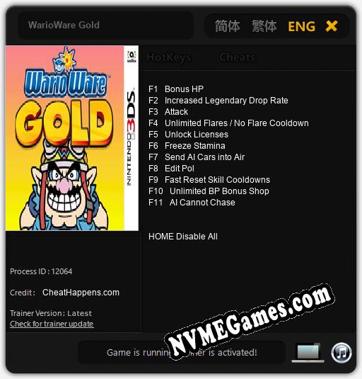 Treinador liberado para WarioWare Gold [v1.0.9]