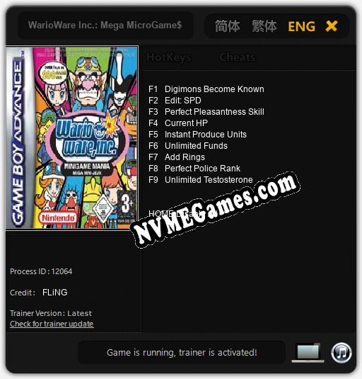 Treinador liberado para WarioWare Inc.: Mega MicroGame$ [v1.0.1]