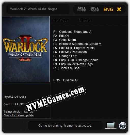 Warlock 2: Wrath of the Nagas: Trainer +10 [v1.4]