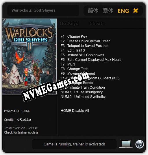 Warlocks 2: God Slayers: Trainer +14 [v1.2]