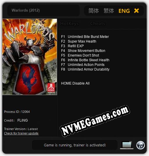 Warlords (2012): Trainer +8 [v1.8]