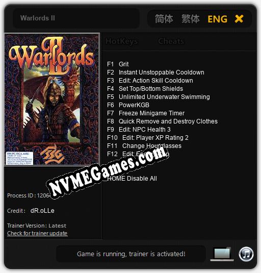 Warlords II: Trainer +12 [v1.4]