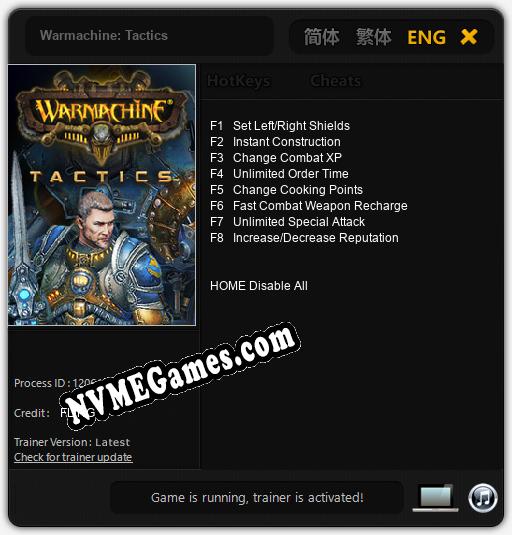 Treinador liberado para Warmachine: Tactics [v1.0.9]