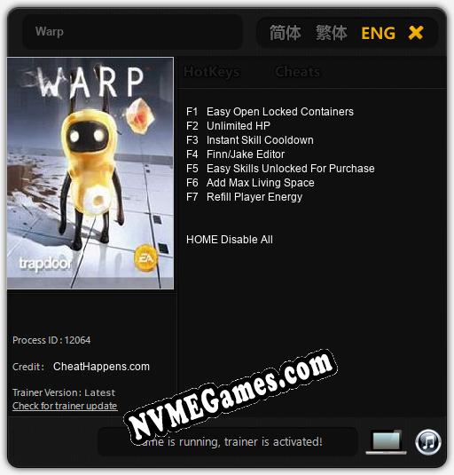 Warp: Cheats, Trainer +7 [CheatHappens.com]