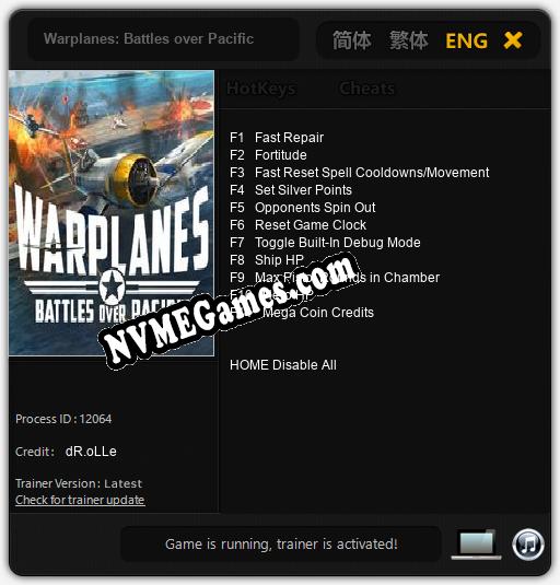 Treinador liberado para Warplanes: Battles over Pacific [v1.0.4]