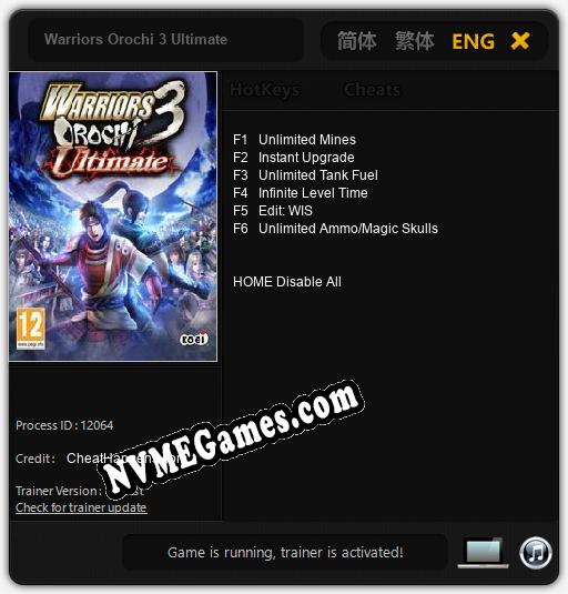 Warriors Orochi 3 Ultimate: Cheats, Trainer +6 [CheatHappens.com]