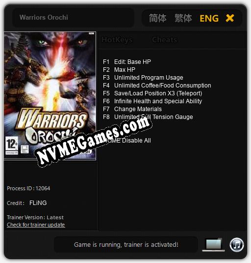 Warriors Orochi: Treinador (V1.0.37)