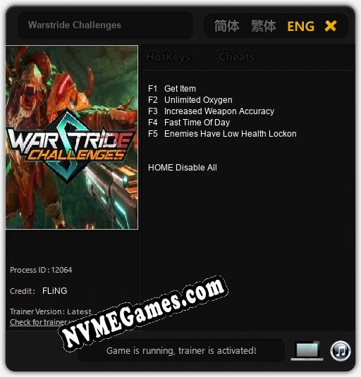 Treinador liberado para Warstride Challenges [v1.0.6]