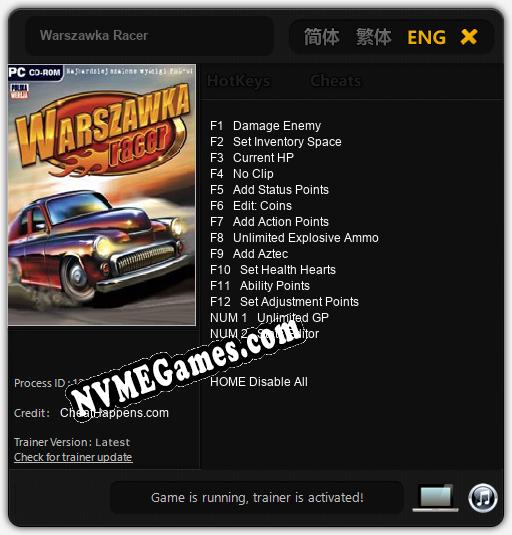 Warszawka Racer: Cheats, Trainer +14 [CheatHappens.com]