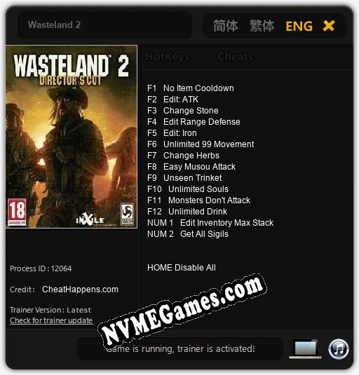 Wasteland 2: Trainer +14 [v1.2]