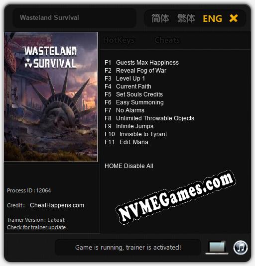 Treinador liberado para Wasteland Survival [v1.0.6]