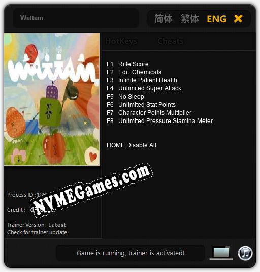 Treinador liberado para Wattam [v1.0.7]