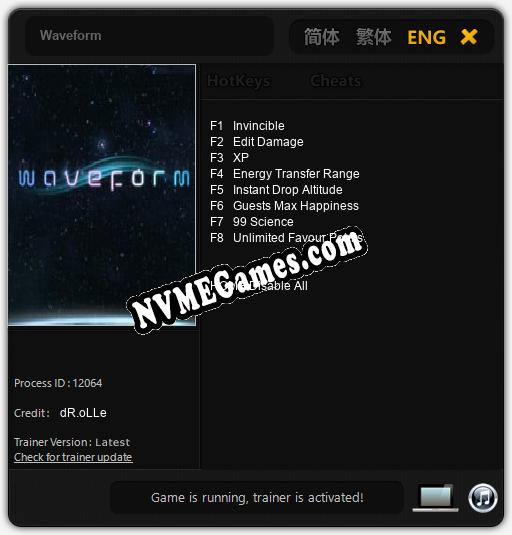 Waveform: Cheats, Trainer +8 [dR.oLLe]