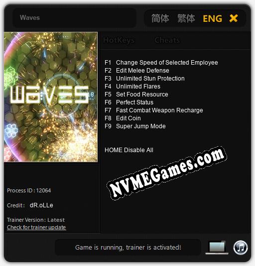 Waves: Trainer +9 [v1.4]