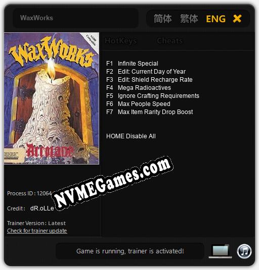 WaxWorks: Treinador (V1.0.89)