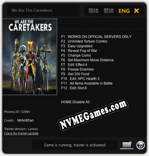 We Are The Caretakers: Treinador (V1.0.9)